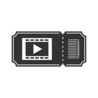 vector illustratie van bioscoop ticket icoon in donker kleur en wit achtergrond