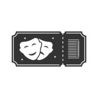 vector illustratie van circus ticket icoon in donker kleur en wit achtergrond