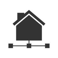 vector illustratie van huis netwerk icoon in donker kleur en wit achtergrond