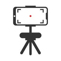 vector illustratie van vlogs met smartphones icoon in donker kleur en wit achtergrond