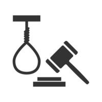 vector illustratie van dood straf icoon in donker kleur en wit achtergrond