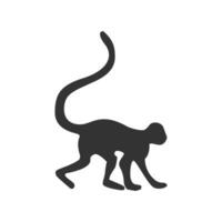 vector illustratie van aap icoon in donker kleur en wit achtergrond