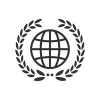 vector illustratie van globaal logo icoon in donker kleur en wit achtergrond