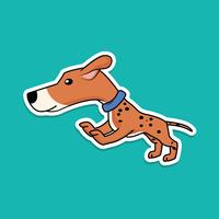 Springende hond sticker vector