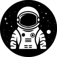 astronaut, zwart en wit vector illustratie