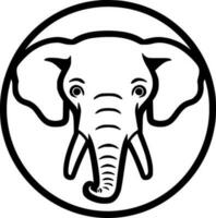 olifant, zwart en wit vector illustratie