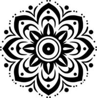 mandala - zwart en wit geïsoleerd icoon - vector illustratie