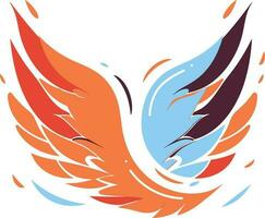 Vleugels logo in vlak stijl vector