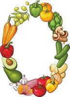 vers groenten illustratie, groenten mengen, groenten kader, veganistisch voedsel biologisch groenten regeling. voedsel kader vector