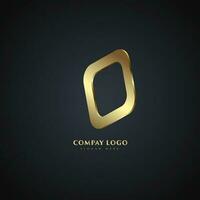 een premium plein logo vector, een luxe bedrijf logo ontwerp met gouden element, vector illustratie logo sjabloon