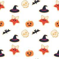 halloween naadloos koekje patroon naadloos patroon Satan snoep vector