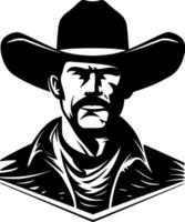 cowboy - minimalistische en vlak logo - vector illustratie