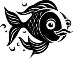 vis, zwart en wit vector illustratie