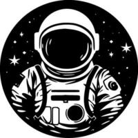 astronaut, zwart en wit vector illustratie