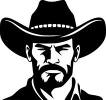cowboy, minimalistische en gemakkelijk silhouet - vector illustratie