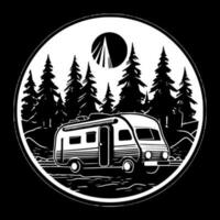 camping, minimalistische en gemakkelijk silhouet - vector illustratie