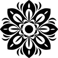 mandala - zwart en wit geïsoleerd icoon - vector illustratie