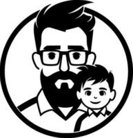 vader - zwart en wit geïsoleerd icoon - vector illustratie