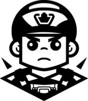 leger - zwart en wit geïsoleerd icoon - vector illustratie