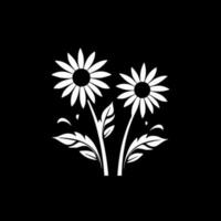 bloemen, minimalistische en gemakkelijk silhouet - vector illustratie