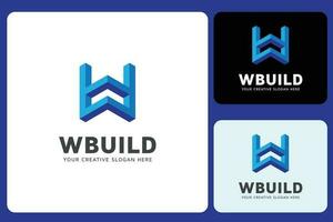 w brief logo ontwerpsjabloon vector