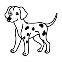 dalmatiër hond, hand- getrokken tekenfilm karakter, hond icoon. vector