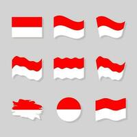 Indonesische vlag collectie vector