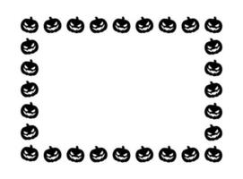 rechthoek jack O lantaarn pompoen halloween kader grens silhouet. sociaal media post kaart sjabloon vector illustratie.