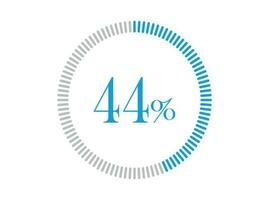 44 procent bezig met laden. 44 procent cirkel diagrammen infographics vector, percentage klaar naar gebruik voor web ontwerp. vector