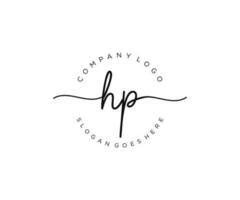 eerste hp vrouwelijk logo schoonheid monogram en elegant logo ontwerp, handschrift logo van eerste handtekening, bruiloft, mode, bloemen en botanisch met creatief sjabloon. vector