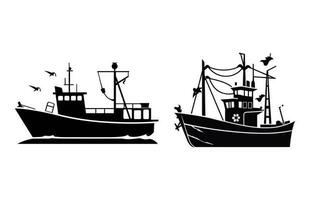 visvangst boten vector silhouet bundel, visvangst boten silhouet ontwerp