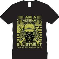 veteraan t-shirt ontwerp vector