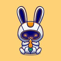 schattig konijn robot knuffel wortel tekenfilm vector icoon illustratie. dier technologie icoon concept geïsoleerd premie vector. vlak tekenfilm stijl