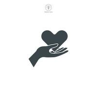 hand- Holding hart icoon symbool vector illustratie geïsoleerd Aan wit achtergrond