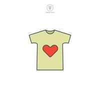 kleren bijdrage. t-shirt met hart icoon symbool vector illustratie geïsoleerd Aan wit achtergrond