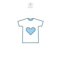 kleren bijdrage. t-shirt met hart icoon symbool vector illustratie geïsoleerd Aan wit achtergrond