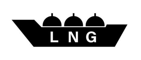 lng tanker silhouet icoon. lng schip. marinier vervoer. vector. vector