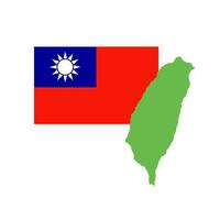 kaart van Taiwan en de Taiwanees vlag. vector. vector