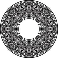 vector monochroom ronde oosters ornament. Arabisch gevormde cirkel van iran, Irak, kalkoen, Syrië. Perzisch kader, grens. voor zandstralen, laser en plotter snijdend