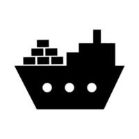 lading schip silhouet icoon. lading vervoer, Verzenden. vector. vector