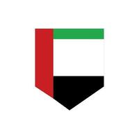 vlag van de Verenigde Arabisch emiraten in de vorm van een schild. vector. vector