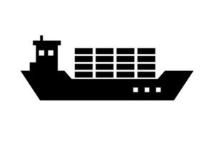 lading schip en lading silhouet icoon. Verzending industrie. vector. vector