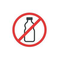 Nee plastic flessen icoon, vector teken