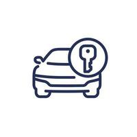 auto toegang lijn icoon met een sleutel vector