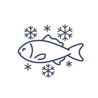bevroren vis lijn icoon, vector