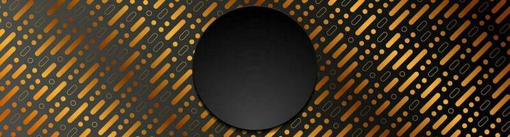 bronzen minimaal meetkundig abstract banier met zwart cirkel vector