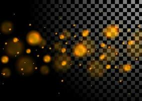 oranje lichtgevend bokeh lichten deeltjes achtergrond vector