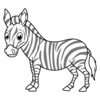 schattig baby zebra lijn kunst vector