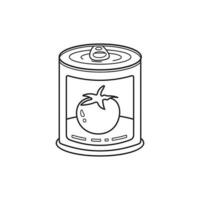 hand- getrokken kinderen tekening tekenfilm vector illustratie ingeblikt tomaten icoon geïsoleerd Aan wit achtergrond