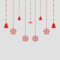 achtergrond van groot en klein sneeuwvlokken en divers Kerstmis symbolen, wit Aan rood vector